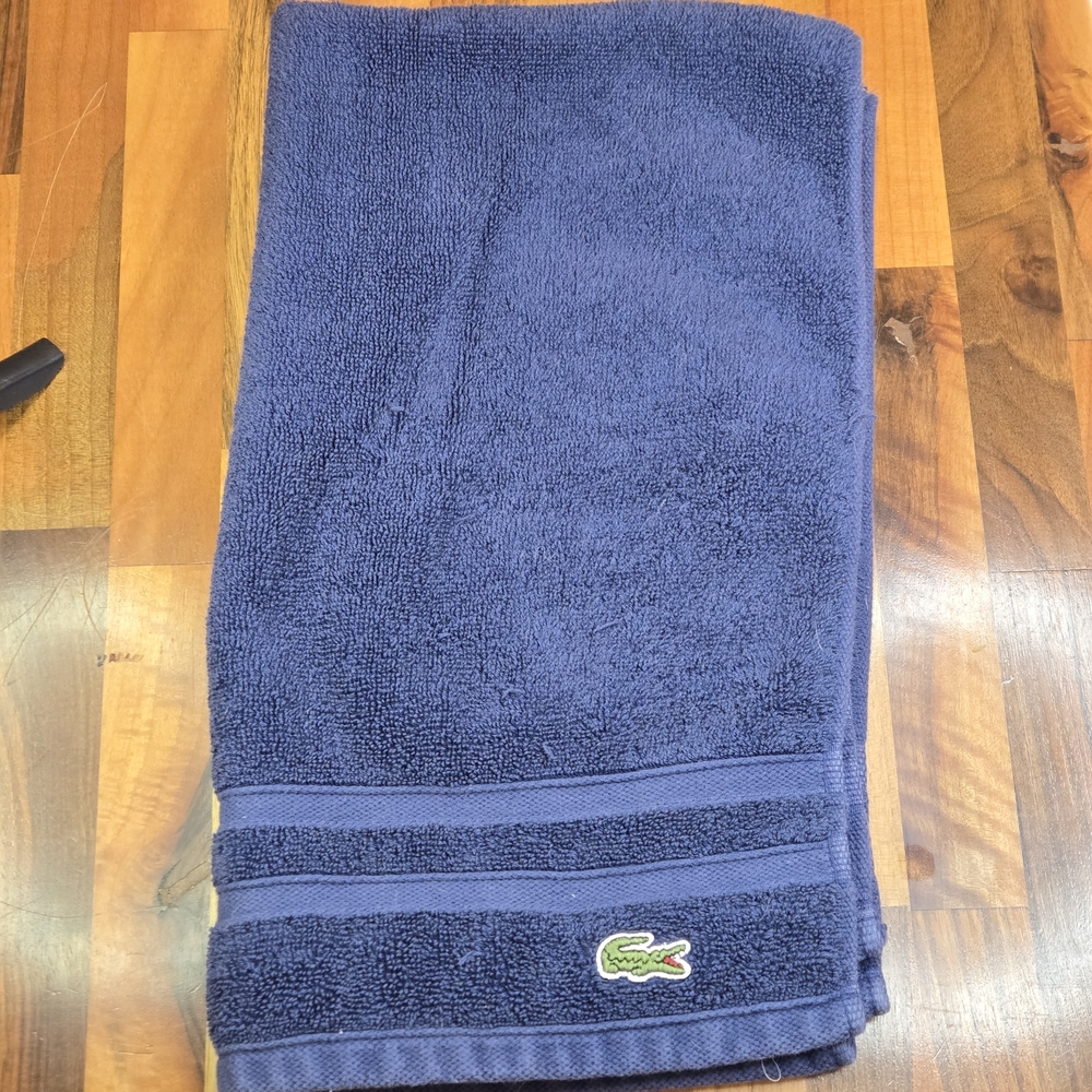 Lacoste Classic Cotton Terry Hand Towel - Marine Blue